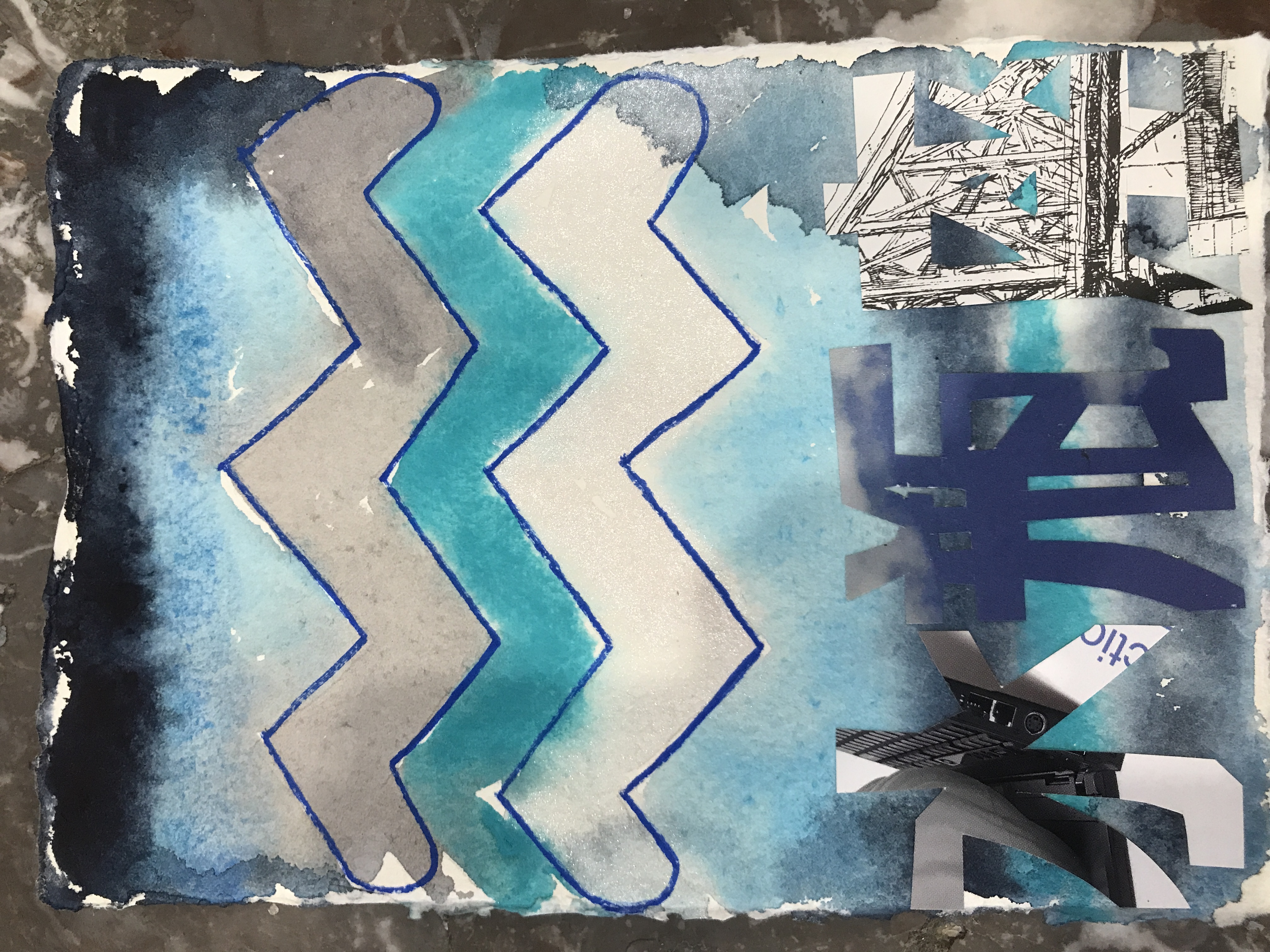 Watercolour artwork Zodiac Aquarius